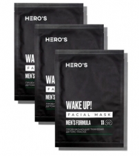 Набор тканевых пробуждающих детокс - масок Hero'S Wake Up Facial Mask - 20 г (3шт)