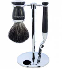 Набор для бритья, черная смола Edwin Jagger S21M726CR Mach 3