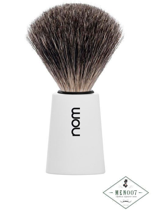Помазок NOM CARL, натуральный барсучий ворс, белый пластик