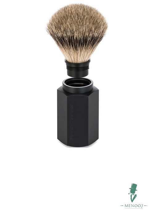 Помазок MUEHLE HEXAGON, барсучий ворс высшей категории Silvertip, анодированный алюминий, графит