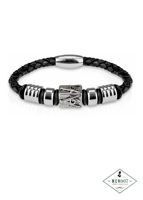 Браслет кожаный с символом масонства Spikes