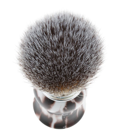 Помазок для бритья IL Ceppo, пластик, синтетический ворс, рукоять - бело-коричневый матовый цвет