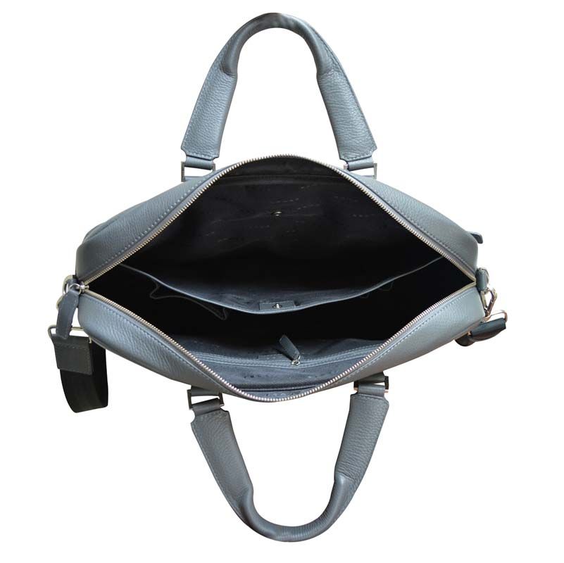 Портфель, Cross Nueva FV, кожа наппа, фактурная, серый, 40 х 17 х 29 см