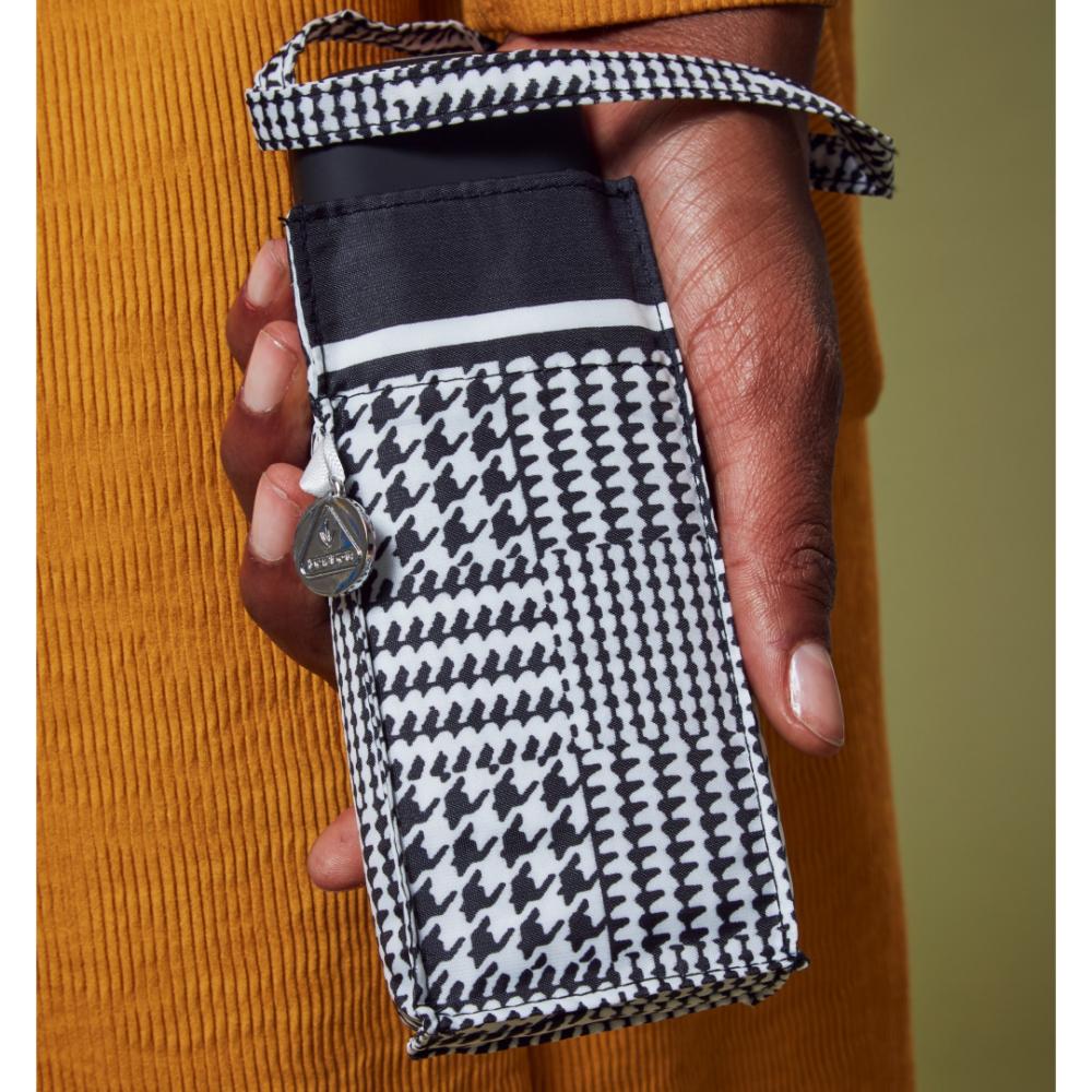 Суперкомпактный черный женский зонт «Горошек», механика, Tiny, Fulton L501-2248