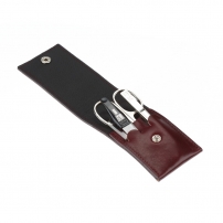 Маникюрный набор YES, 3 пр. 9144 Футляр: натуральная кожа, цвет бордово-красный 9144