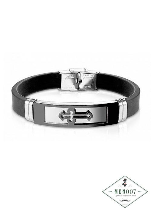 Браслет с крестом на пластине Spikes