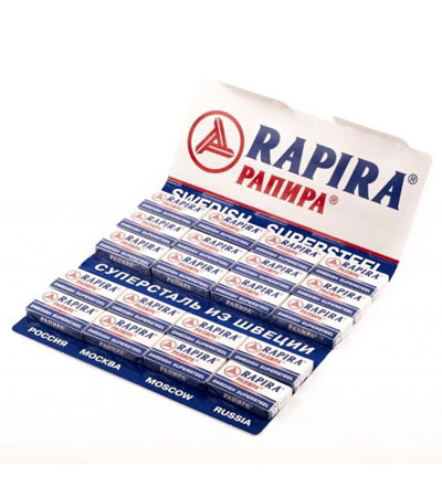 Блок сменных лезвий для бритья "Рапира" сталь в листах 1 лист*20 пачек*5 лезвий
