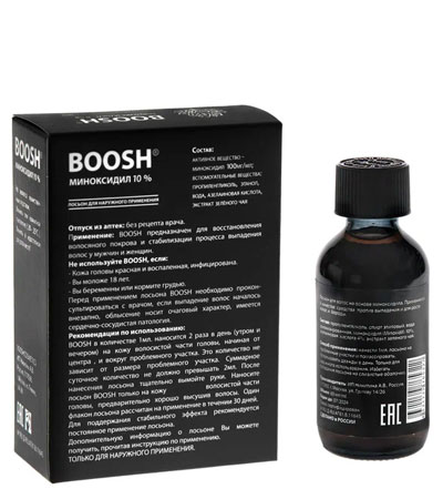 Лосьон для роста волос и бороды BOOSH Minox + 10% -60мл.