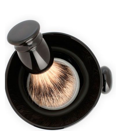 Чаша для бритья MUEHLE, черный фарфор, с ручкой