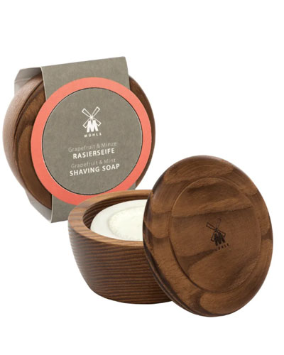 Твердое мыло для бритья MUEHLE в деревянной чаше, Грейпфрут и Мята, 65 гр