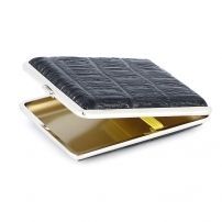 Портсигар черный с рисунком S.QUIRE