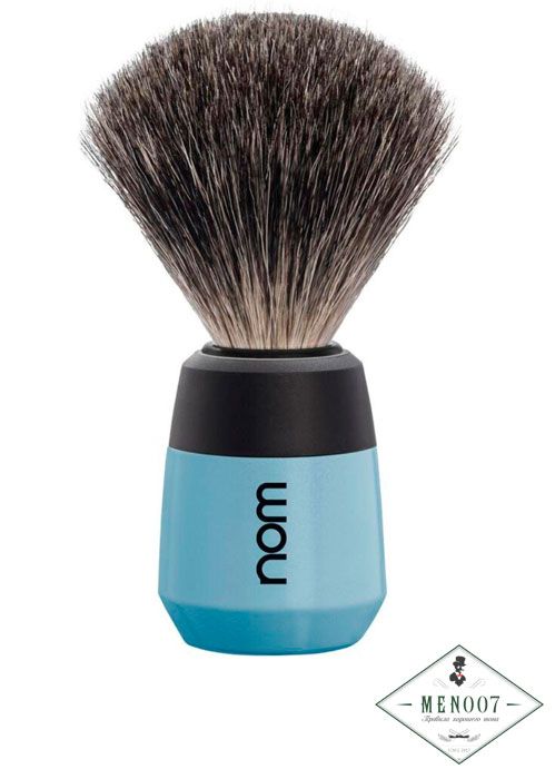 Помазок NOM,NOM MAX  натуральный барсучий ворс, голубой пластик