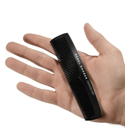 Премиальная мужская расческа Rebel Barber Men's Comb Total Black
