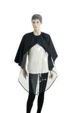 Пеньюар для окрашивания DEWAL, полиэстер, с прозрачной вставкой ПВХ,138х150 см, на крючках