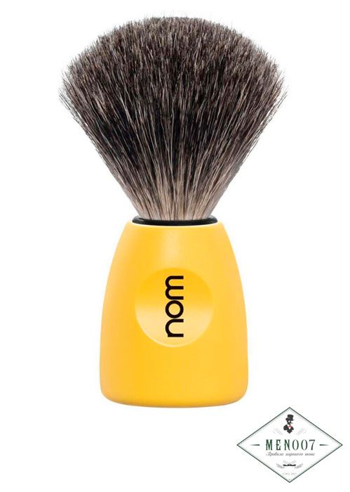 Помазок NOM, натуральный барсучий ворс, желтый пластик