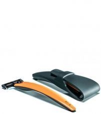 Подарочный набор Bolin Webb R1, бритва R1-S оранжевая, дорожный чехол