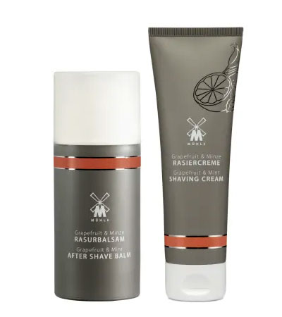 Набор для бритья MUEHLE, крем для бритья и бальзам после бритья, Грейпфрут и Мята