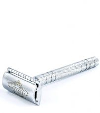 Т-образная бритва с двойным лезвием и латунным основанием Metzger Chromed Db-14532