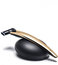 Подарочный набор Bolin Webb R1, бритва R1 золотая, подставка R1 черная