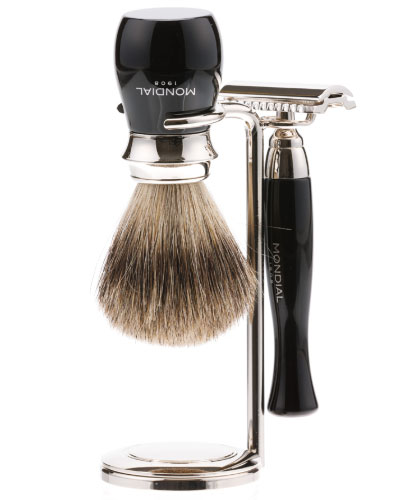 Бритвенный набор: классический станок, помазок, подставка MONDIAL ST-335-NST