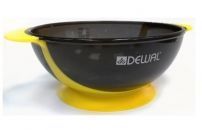 Чаша для краски DEWAL, желтая , с двумя ручками с прорезиненной вставкой 300 мл