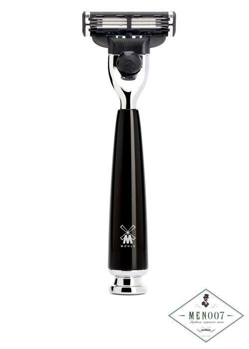 Бритва MUEHLE RYTMO, Mach3, черная смола