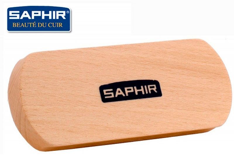 Щетка для замши большая SAPHIR, светлая колодка, 12 см., дерево/каучук.