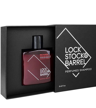 Парфюмированный мужской шампунь для волос увлажняющий Recharge Shampoo в подарочной упаковке Lock Stock & Barrel  -250мл.