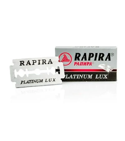 Блок сменных лезвий для влажного бритья "Рапира" platinum lux в листах 1 лист*20 пачек*5 лезвий