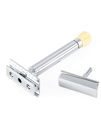 Станок Т- образный для бритья MERKUR-510С хром , с удлиненной ручкой и регулировкой угла наклона лезвия, лезвие в комплекте (1 шт) 510001