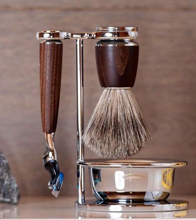 Бритвенный набор MUEHLE RYTMO, ясень, натуральный барсучий ворс, бритва Fusion, чаша