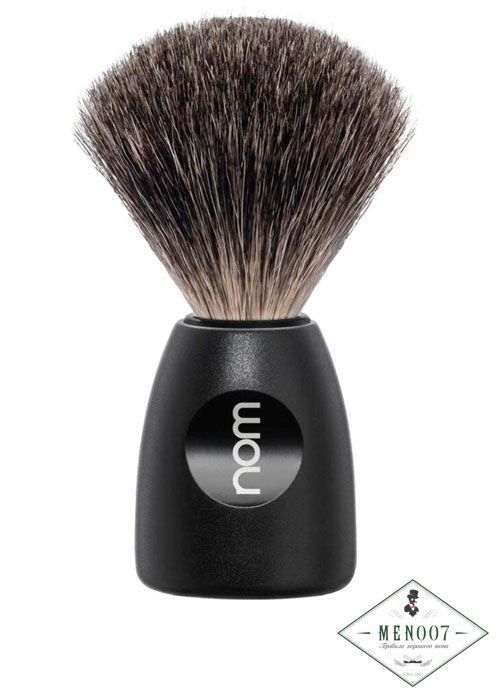 Помазок NOM LASSE, натуральный барсучий ворс, черный пластик