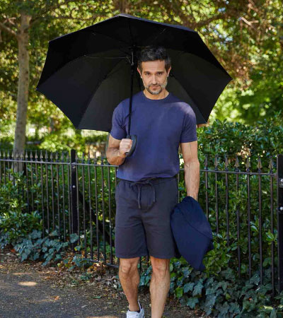 Зонт мужской трость автомат G828-01  Fulton Black (Черный)