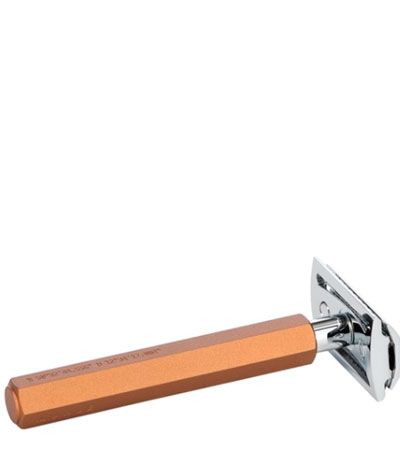 Т-образная бритва MUEHLE HEXAGON, анодированный алюминий, бронзовая, closed comb