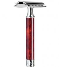 Т-образная бритва MUEHLE TRADITIONAL, смола черепахового цвета, closed comb