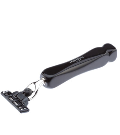 Станок для бритья Mondial, MACH3, каучуковая смола, никелированная латунь, рукоять - черный цвет