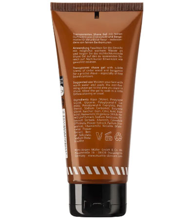 Прозрачный гель для бритья MUEHLE BEARD CARE, 100 мл