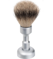 Помазок для бритья MERKUR FUTUR на подставке, натуральный барсучий ворс SILVERTIP, матовое хромированное покрытие