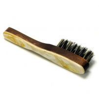 ЩЕТКА ДЛЯ БОРОДЫ ИЗ НАТУРАЛЬНОЙ ЩЕТИНЫ С ОТДЕЛКОЙ БЛАГОРОДНОГО ДЕРЕВА И РОГА