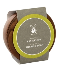 Твердое мыло для бритья MUEHLE в деревянной чаше, Алоэ Вера, 65 гр