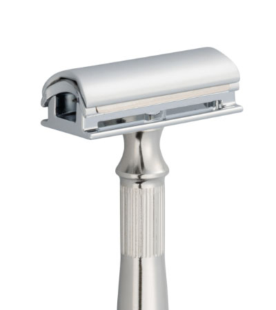 Станок для бритья Erbe с двумя лезвиями, ручка- высококачественная нержавеющая сталь, цвет: хром