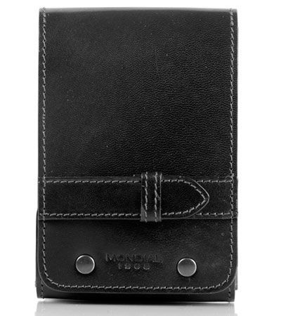 Набор для усов и бороды Mondial: в черном чехле щетка, расческа и ножницы