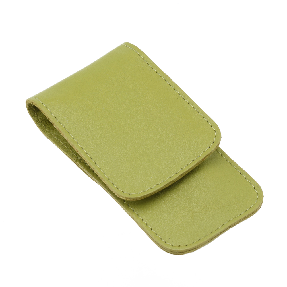 Маникюрный набор YES, 3 пр. 9026 Футляр: натуральная кожа, цвет зеленый 9026