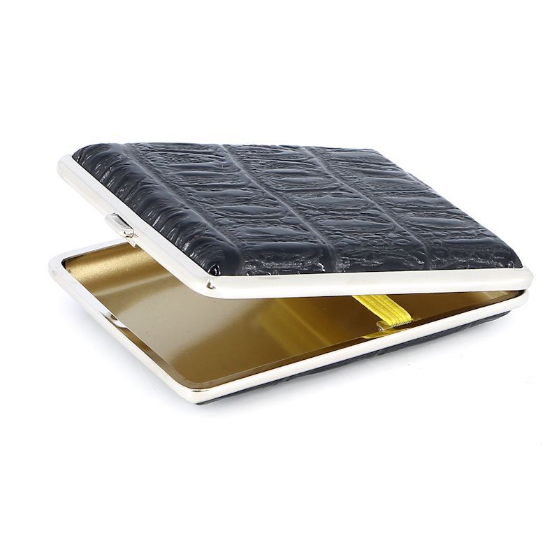 Портсигар черный с рисунком S.QUIRE