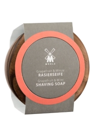 Твердое мыло для бритья MUEHLE в деревянной чаше, Грейпфрут и Мята, 65 гр