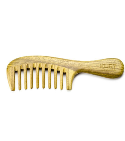 Расческа с ручкой из зеленого сандалового дерева. KURT К-50051 198*58 мм.