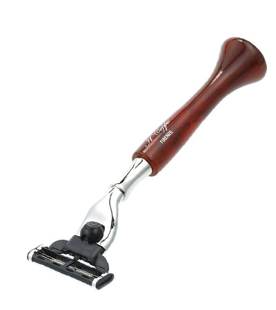 Бритвенный набор IL Ceppo: станок, помазок, чаша, подставка, коричневый цвет