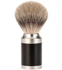 Помазок MUEHLE ROCCA, барсучий ворс высшей категории Silvertip, сталь, черный акцент