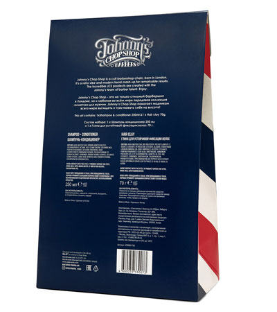 Набор для стайлинга JOHNNY'S CHOP SHOP  Шампунь-кондиционер+Глина для устойчивой фиксации