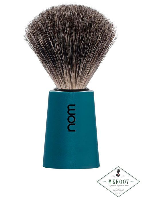 Помазок NOM CARL, натуральный барсучий ворс, голубой пластик